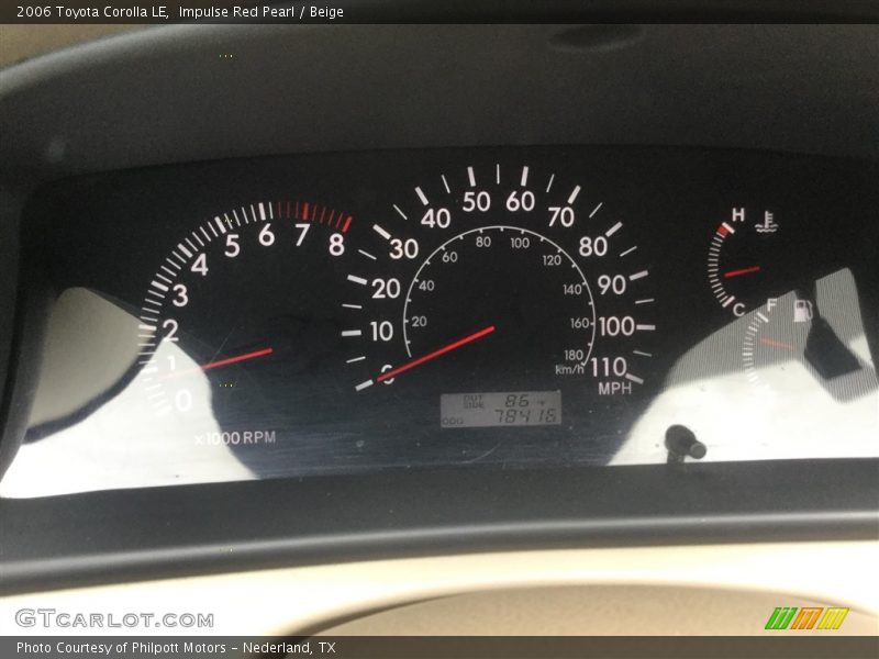 Impulse Red Pearl / Beige 2006 Toyota Corolla LE
