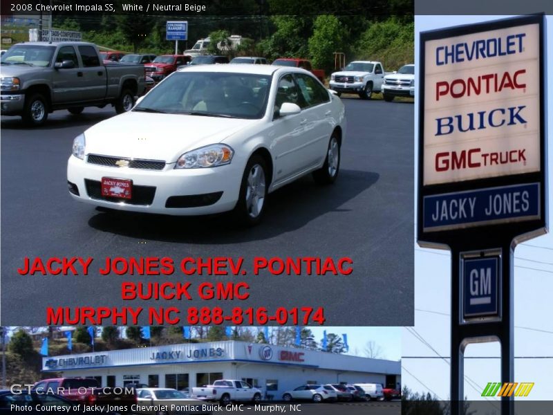 White / Neutral Beige 2008 Chevrolet Impala SS