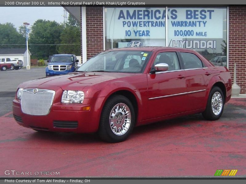 Inferno Red Crystal Pearl / Dark Khaki/Light Graystone 2008 Chrysler 300 LX