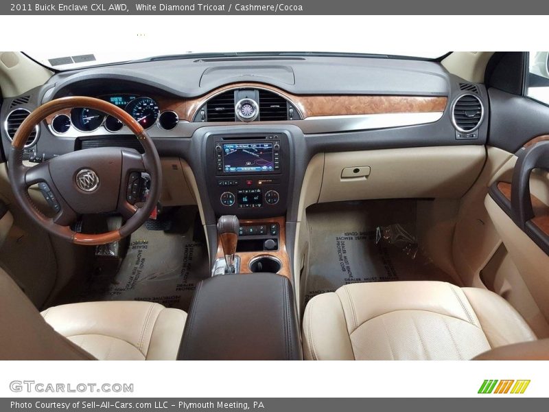 White Diamond Tricoat / Cashmere/Cocoa 2011 Buick Enclave CXL AWD