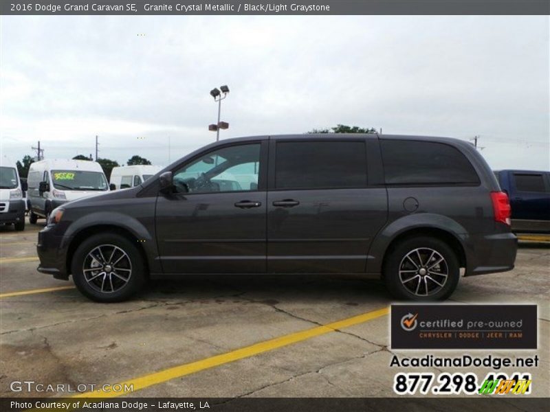 Granite Crystal Metallic / Black/Light Graystone 2016 Dodge Grand Caravan SE