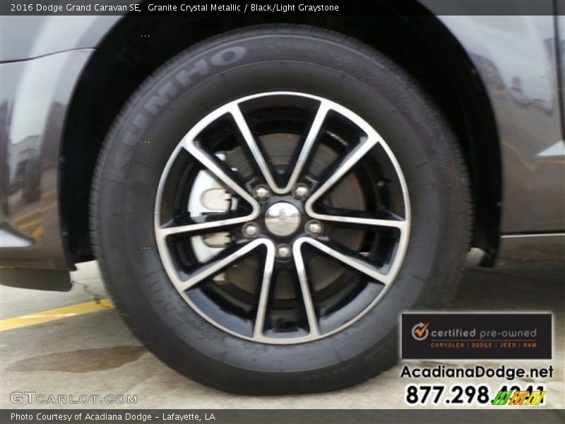 Granite Crystal Metallic / Black/Light Graystone 2016 Dodge Grand Caravan SE