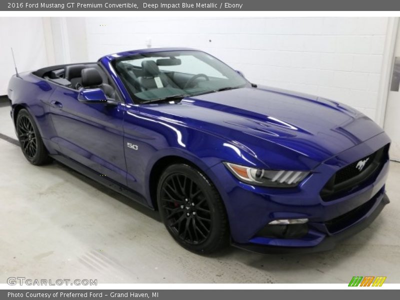 Deep Impact Blue Metallic / Ebony 2016 Ford Mustang GT Premium Convertible