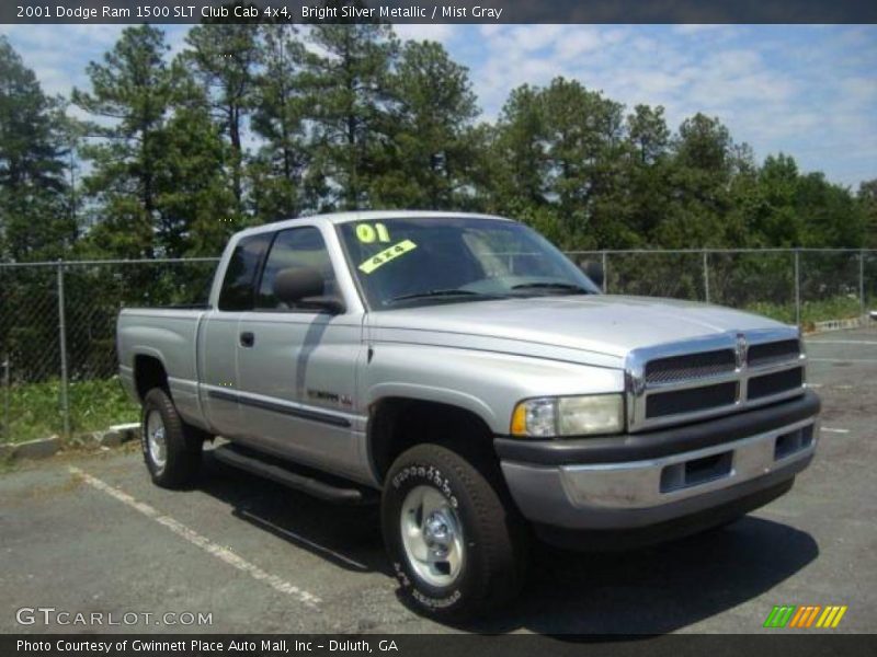 Bright Silver Metallic / Mist Gray 2001 Dodge Ram 1500 SLT Club Cab 4x4