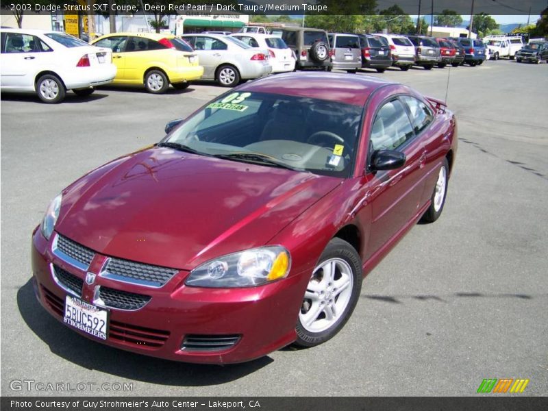 Deep Red Pearl / Dark Taupe/Medium Taupe 2003 Dodge Stratus SXT Coupe