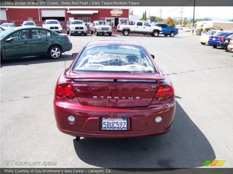 Deep Red Pearl / Dark Taupe/Medium Taupe 2003 Dodge Stratus SXT Coupe