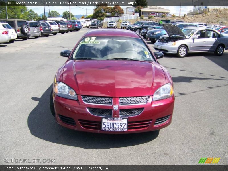Deep Red Pearl / Dark Taupe/Medium Taupe 2003 Dodge Stratus SXT Coupe