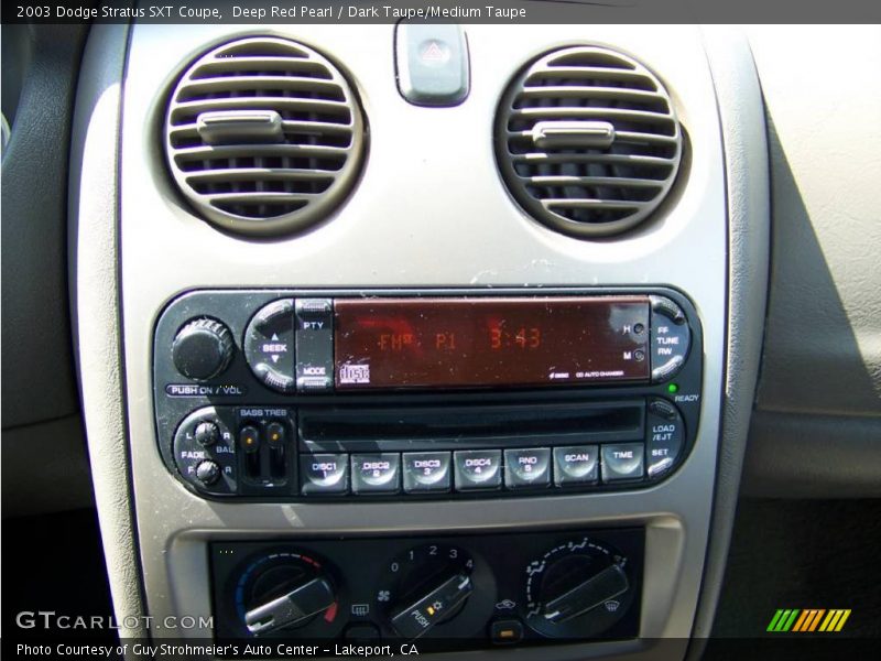 Deep Red Pearl / Dark Taupe/Medium Taupe 2003 Dodge Stratus SXT Coupe