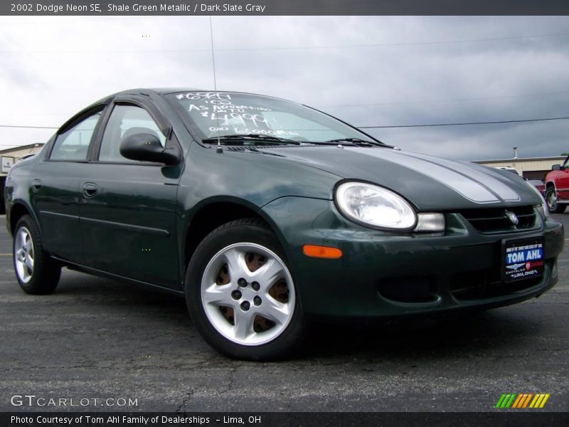 Shale Green Metallic / Dark Slate Gray 2002 Dodge Neon SE