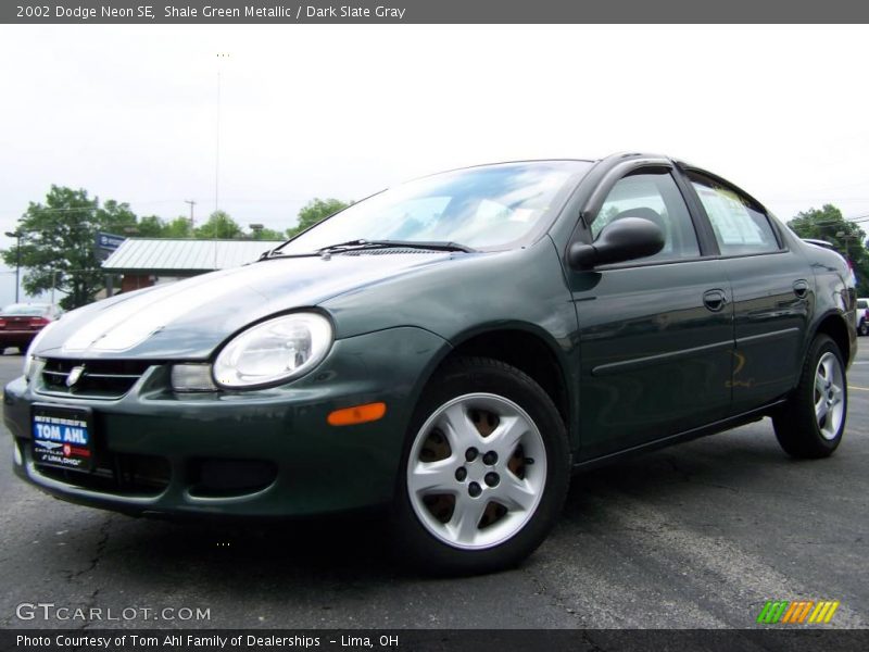 Shale Green Metallic / Dark Slate Gray 2002 Dodge Neon SE