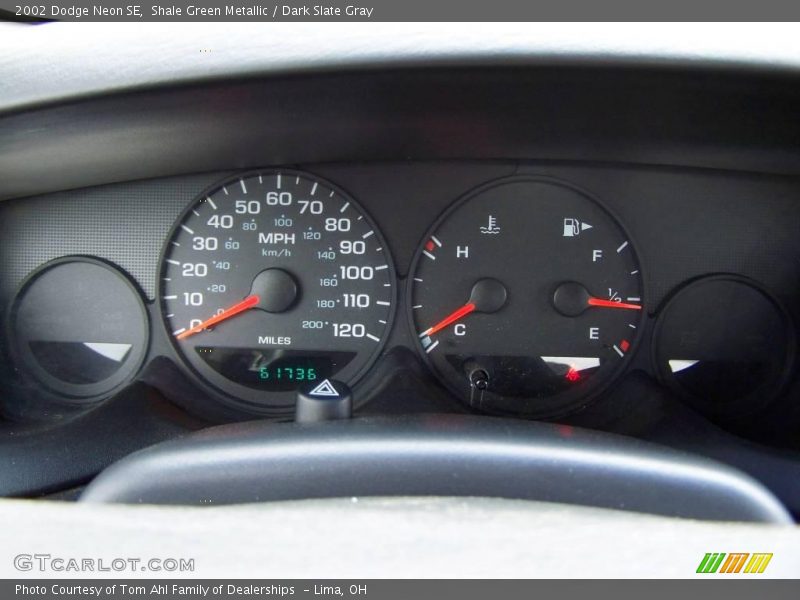 Shale Green Metallic / Dark Slate Gray 2002 Dodge Neon SE