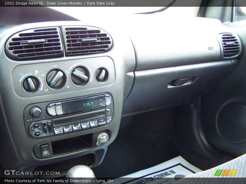 Shale Green Metallic / Dark Slate Gray 2002 Dodge Neon SE