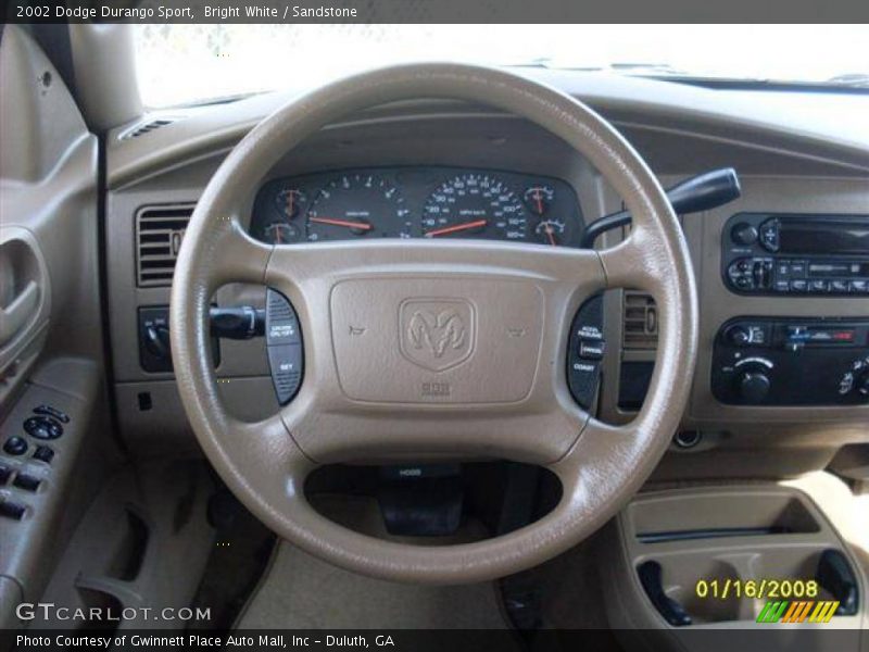 Bright White / Sandstone 2002 Dodge Durango Sport