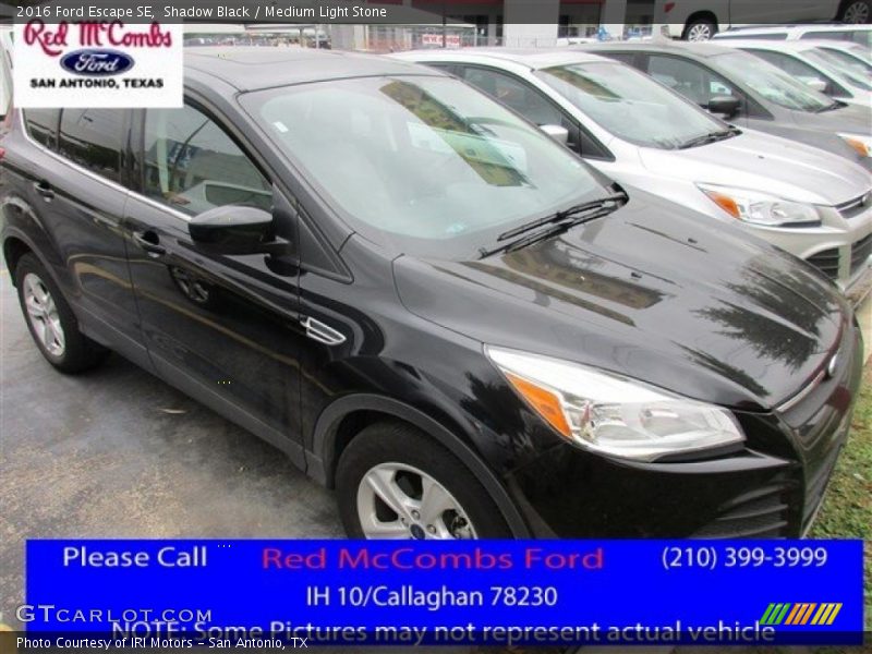 Shadow Black / Medium Light Stone 2016 Ford Escape SE