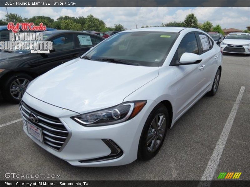 White / Gray 2017 Hyundai Elantra SE