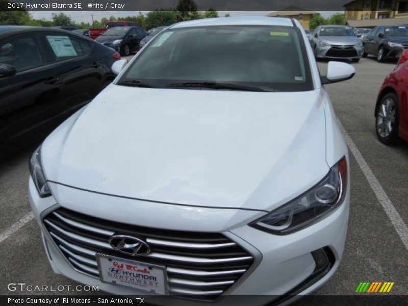 White / Gray 2017 Hyundai Elantra SE