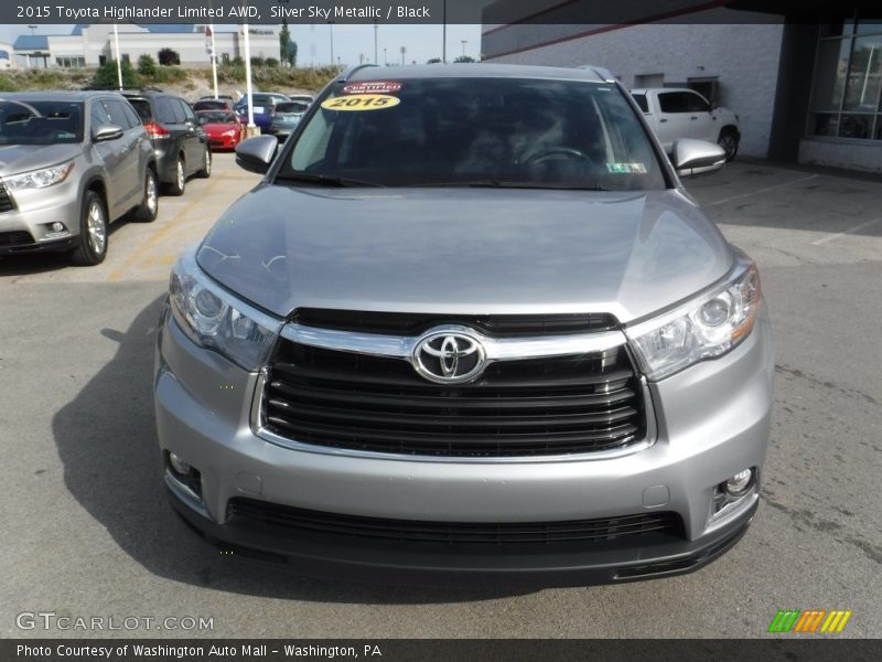 Silver Sky Metallic / Black 2015 Toyota Highlander Limited AWD