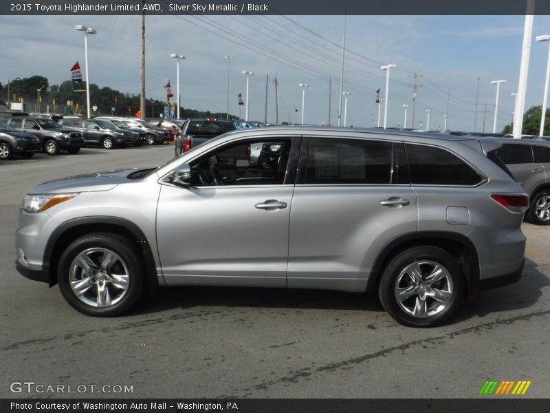 Silver Sky Metallic / Black 2015 Toyota Highlander Limited AWD