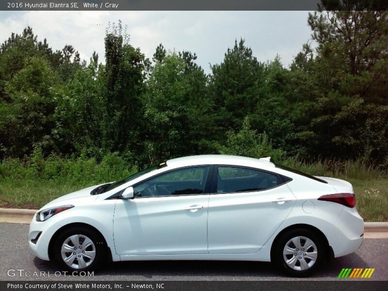 White / Gray 2016 Hyundai Elantra SE