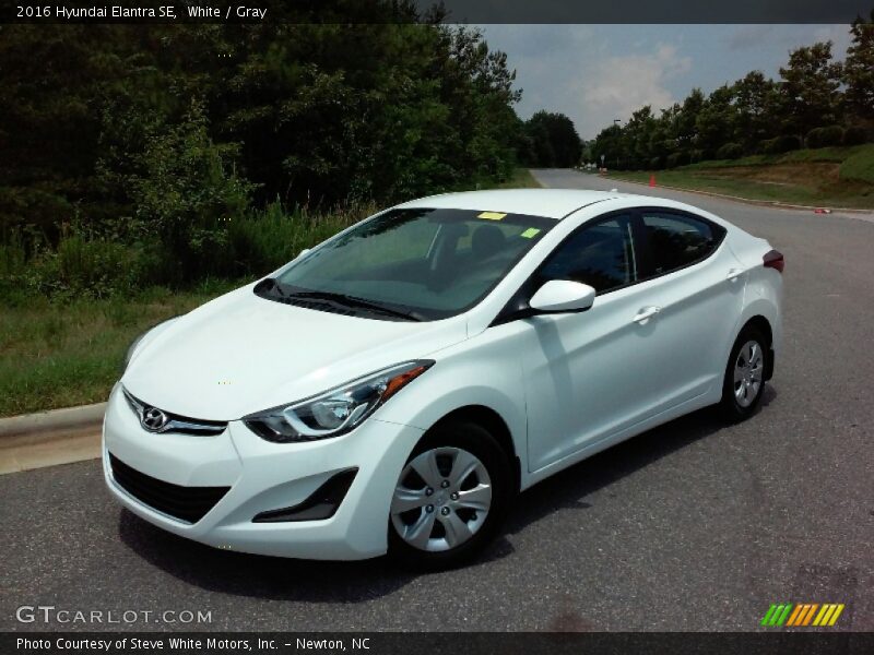 White / Gray 2016 Hyundai Elantra SE