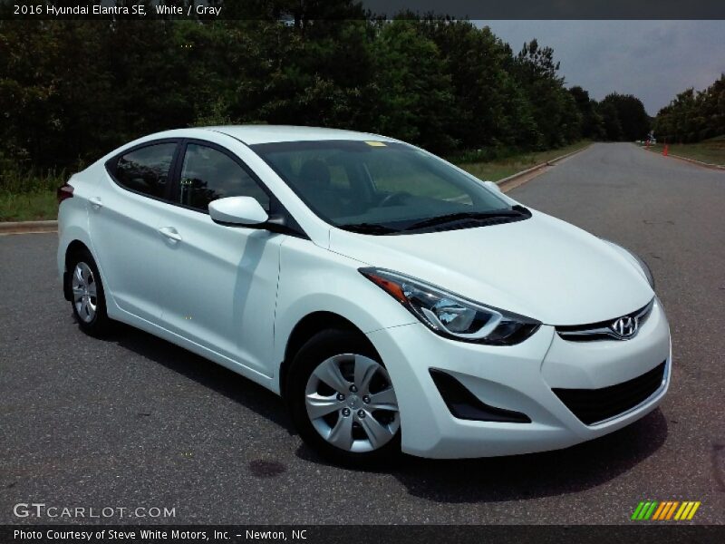 White / Gray 2016 Hyundai Elantra SE