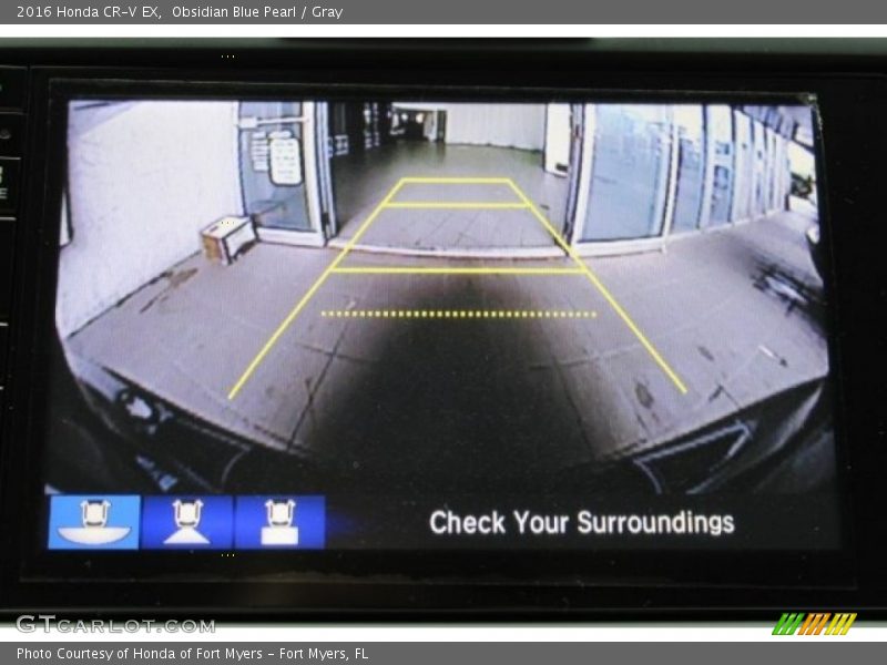 Obsidian Blue Pearl / Gray 2016 Honda CR-V EX