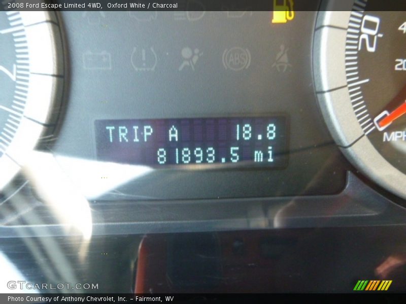 Oxford White / Charcoal 2008 Ford Escape Limited 4WD