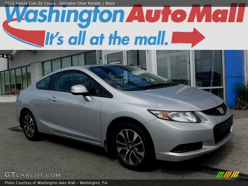 Alabaster Silver Metallic / Black 2013 Honda Civic EX Coupe