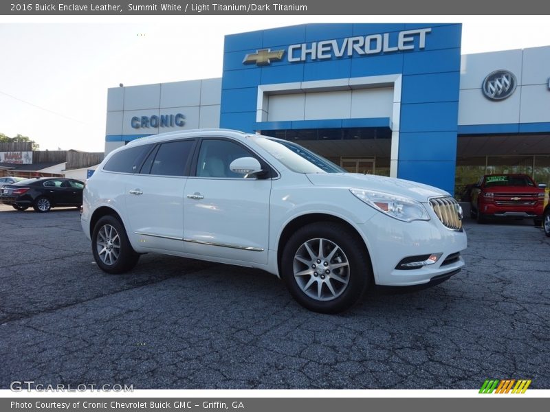 Summit White / Light Titanium/Dark Titanium 2016 Buick Enclave Leather
