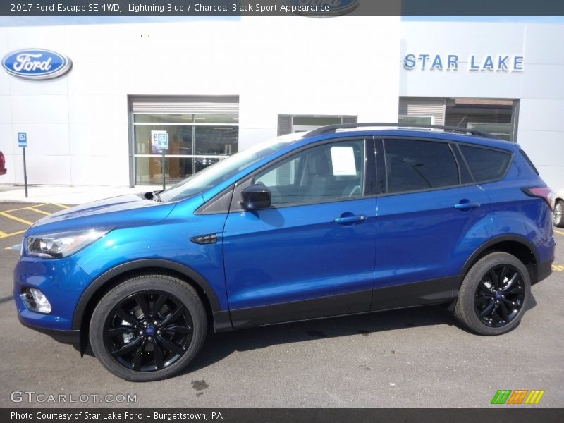 Lightning Blue / Charcoal Black Sport Appearance 2017 Ford Escape SE 4WD