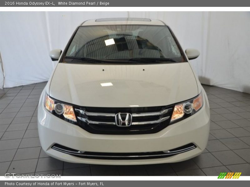 White Diamond Pearl / Beige 2016 Honda Odyssey EX-L