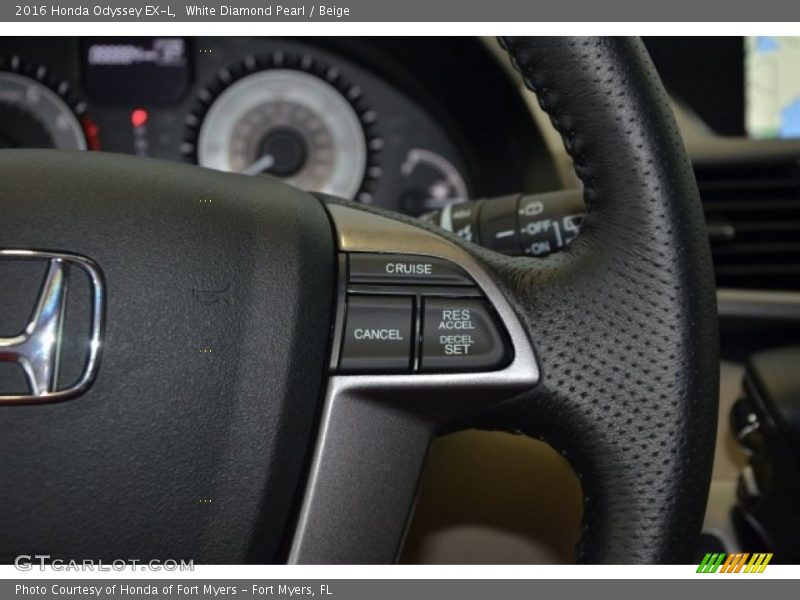 White Diamond Pearl / Beige 2016 Honda Odyssey EX-L