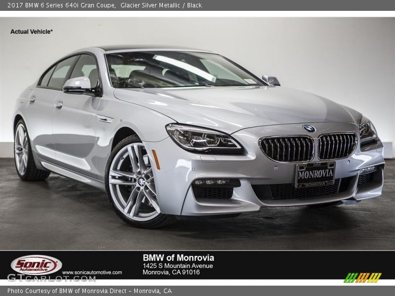 Glacier Silver Metallic / Black 2017 BMW 6 Series 640i Gran Coupe