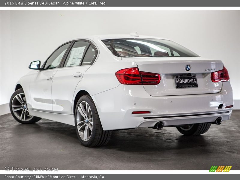 Alpine White / Coral Red 2016 BMW 3 Series 340i Sedan