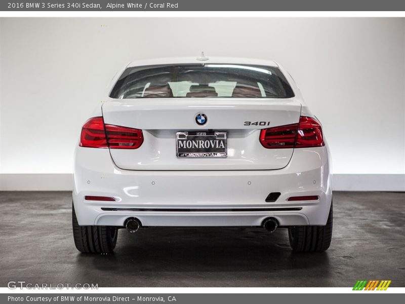 Alpine White / Coral Red 2016 BMW 3 Series 340i Sedan