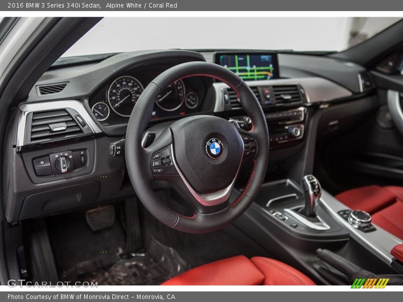 Alpine White / Coral Red 2016 BMW 3 Series 340i Sedan