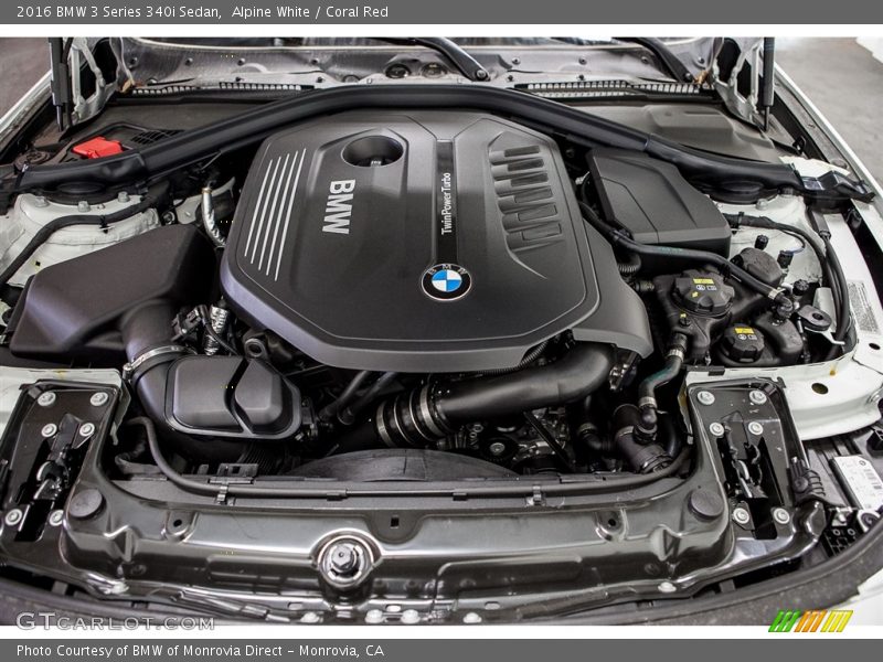 Alpine White / Coral Red 2016 BMW 3 Series 340i Sedan