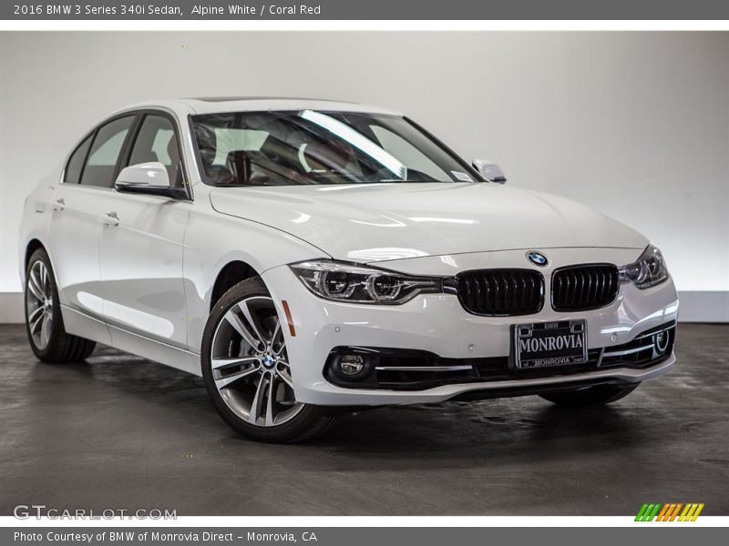 Alpine White / Coral Red 2016 BMW 3 Series 340i Sedan