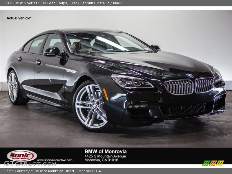 Black Sapphire Metallic / Black 2016 BMW 6 Series 650i Gran Coupe
