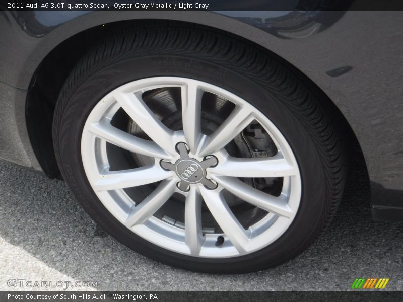Oyster Gray Metallic / Light Gray 2011 Audi A6 3.0T quattro Sedan