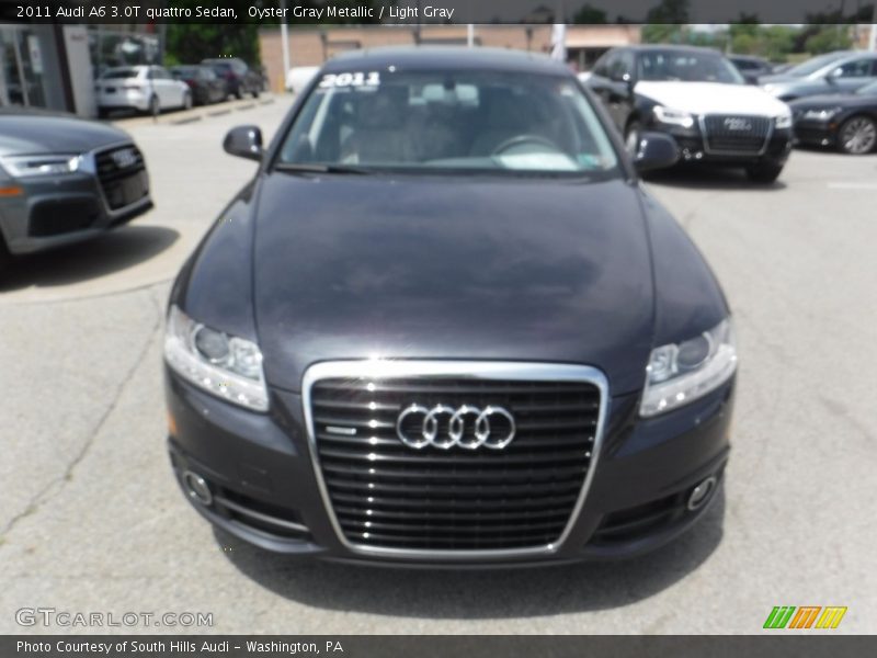 Oyster Gray Metallic / Light Gray 2011 Audi A6 3.0T quattro Sedan