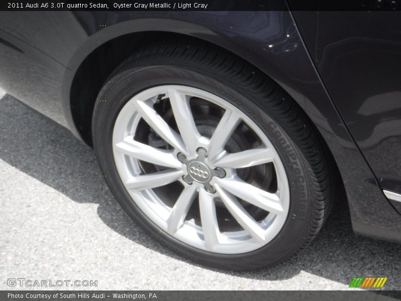 Oyster Gray Metallic / Light Gray 2011 Audi A6 3.0T quattro Sedan