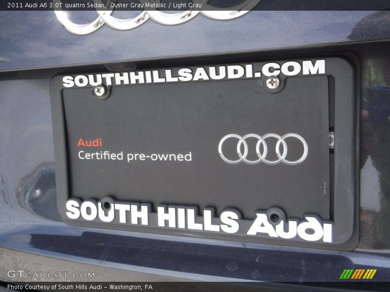 Oyster Gray Metallic / Light Gray 2011 Audi A6 3.0T quattro Sedan