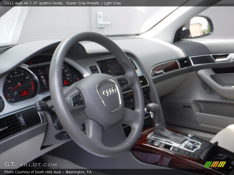 Oyster Gray Metallic / Light Gray 2011 Audi A6 3.0T quattro Sedan