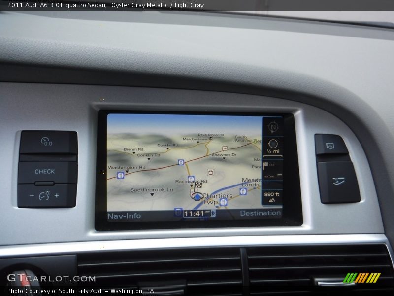 Oyster Gray Metallic / Light Gray 2011 Audi A6 3.0T quattro Sedan