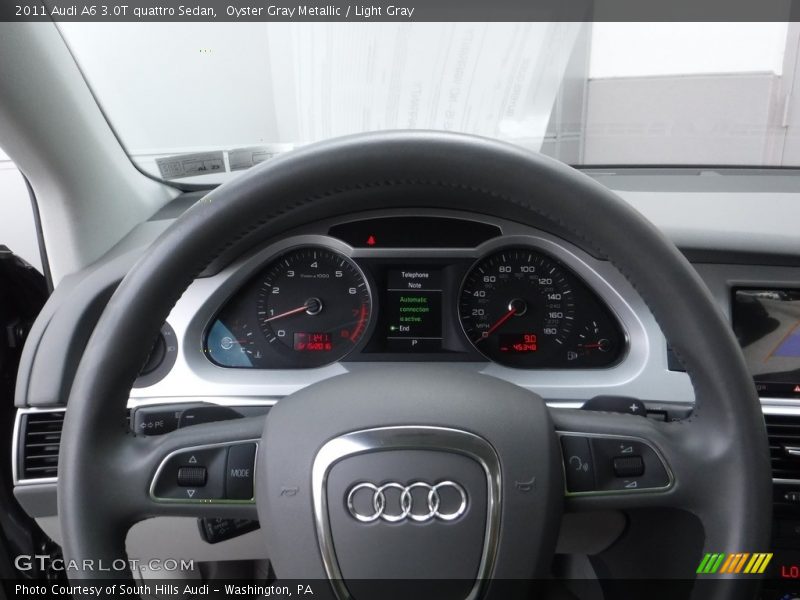 Oyster Gray Metallic / Light Gray 2011 Audi A6 3.0T quattro Sedan