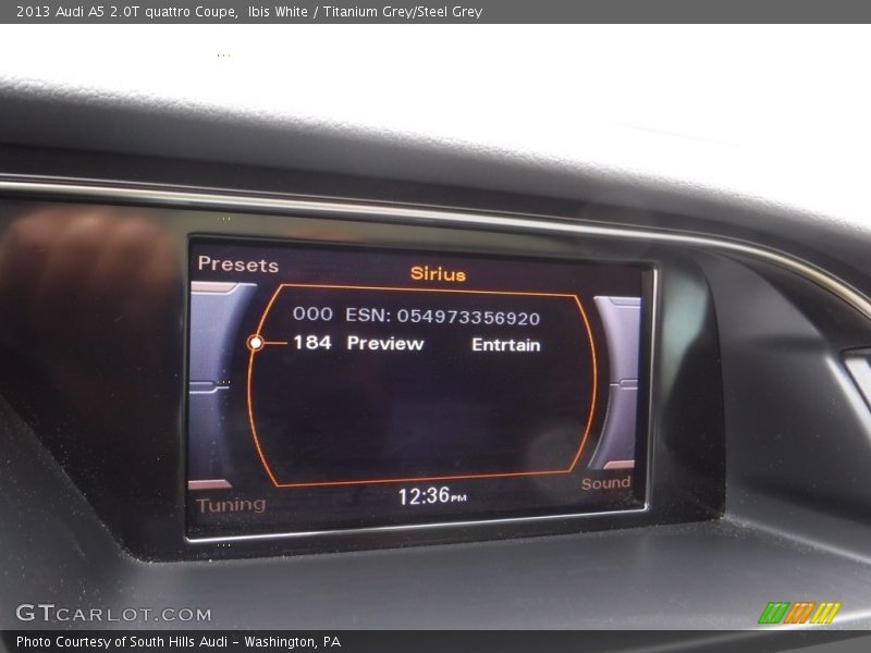 Ibis White / Titanium Grey/Steel Grey 2013 Audi A5 2.0T quattro Coupe