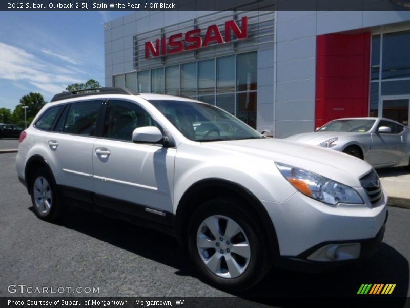 Satin White Pearl / Off Black 2012 Subaru Outback 2.5i