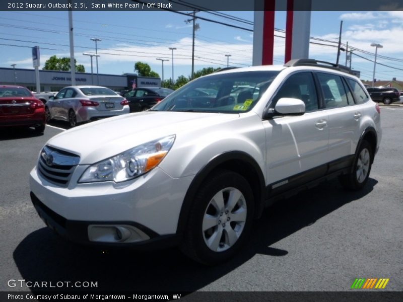 Satin White Pearl / Off Black 2012 Subaru Outback 2.5i