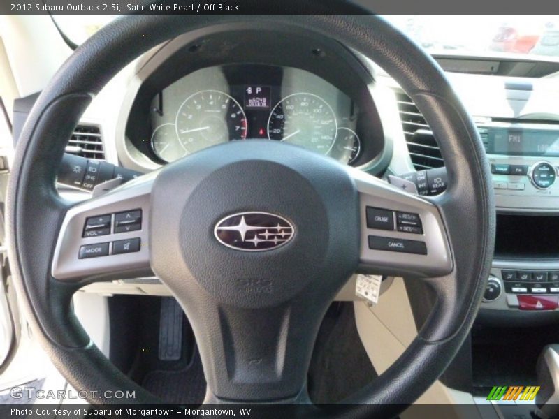 Satin White Pearl / Off Black 2012 Subaru Outback 2.5i